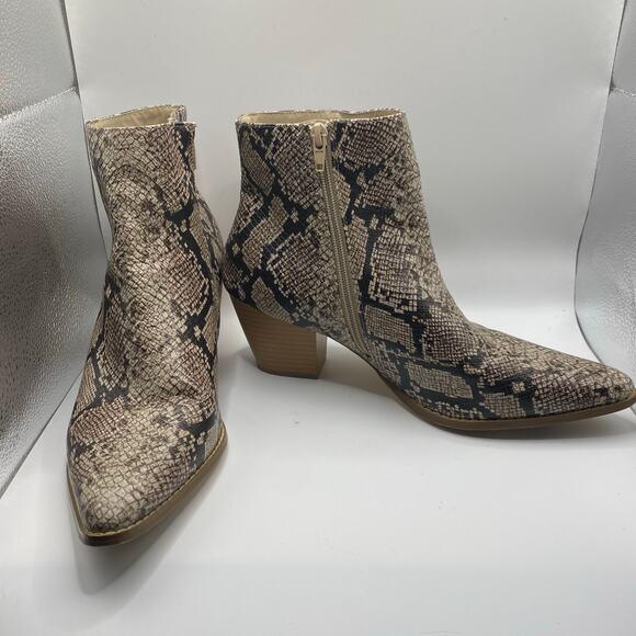 Coconuts by Matisse Going West Snakeskin Ankle Boots Women’s 10 - Picture 2 of 7